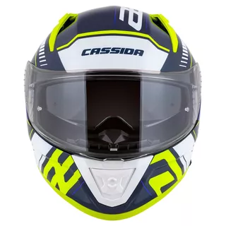 Moto prilba Cassida Aero Drome modrá/žltá fluo/svetlo modrá/biela