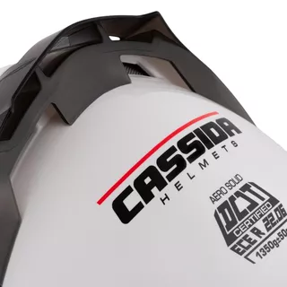 Moto prilba Cassida Aero Solid biela/čierna