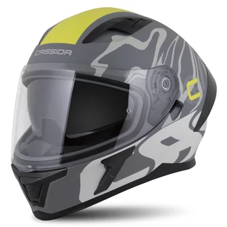 Moto prilba Cassida Orbit Multivers šedá matná/svetlo šedá/žltá fluo/čierna