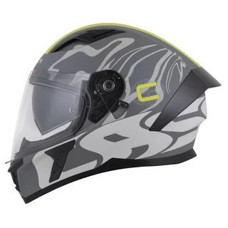 Moto prilba Cassida Orbit Multivers šedá matná/svetlo šedá/žltá fluo/čierna