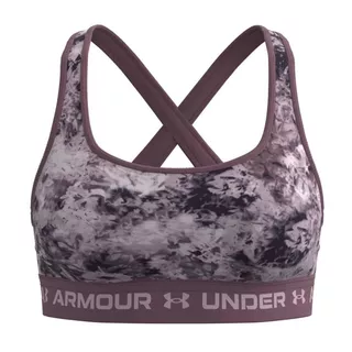 Dámska športová podprsenka Under Armour Crossback Mid Print - Mineral Blue