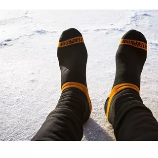 Nepremokavé merino ponožky DexShell Hytherm PRO - Tangelo Red Stripe
