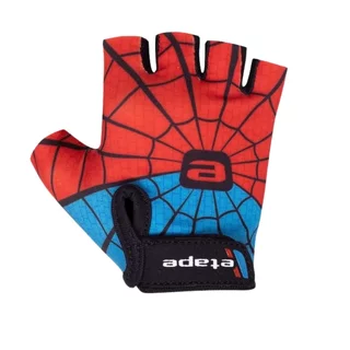 Detské cyklo rukavice Etape Tiny - červená/modrá (spiderman)