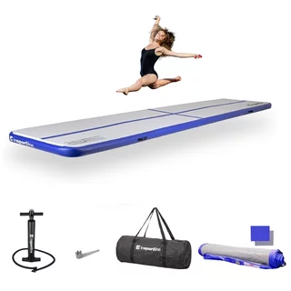 Airtrack inSPORTline Airstunt 500x100x10 cm biely s ručnou pumpou