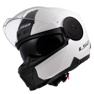 Výklopná moto prilba LS2 FF902 Scope II Solid Gloss White