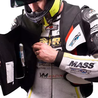 Závodná airbagová vesta Helite e-GP Air - čierno-biela