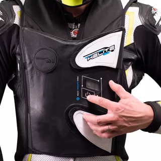 Závodná airbagová vesta Helite e-GP Air - čierno-biela