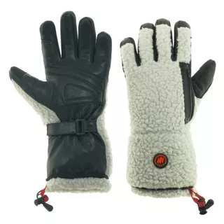 Vyhrievané rukavice v štýle shearling Glovii GS3 2x2100 mAh - béžovo-čierna