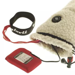 Vyhrievané rukavice v štýle shearling Glovii GS3 2x2100 mAh - béžovo-čierna