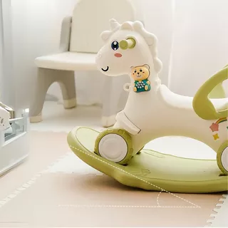Hojdací kôň a odrážadlo 4v1 inSPORTline Unicorino - svetlo zelená