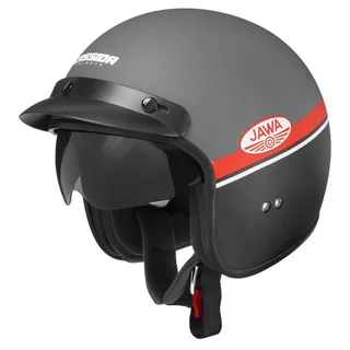 Moto prilba Cassida Oxygen Jawa OHC - červená matná/čierna/biela - šedá matná/červená/čierna/biela
