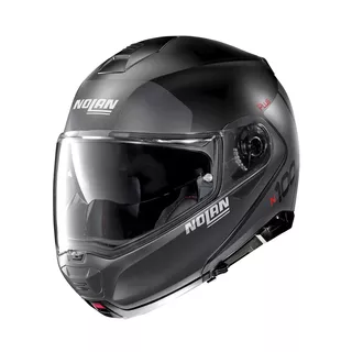 Moto prilba Nolan N100-5 Plus Distinctive N-Com P/J - Glossy Black-Fluo