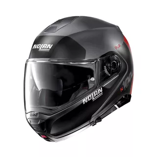 Moto prilba Nolan N100-5 Plus Distinctive N-Com P/J - Glossy Black-Fluo