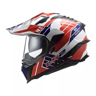 Enduro prilba LS2 MX701 Explorer Atlantis - Glossy Red White Blue