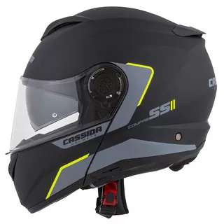 Moto prilba Cassida Compress 2.0 Refraction P/J - čierna matná/šedá/žltá fluo