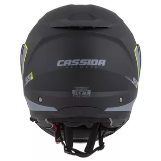 Moto prilba Cassida Compress 2.0 Refraction P/J - čierna matná/šedá/žltá fluo