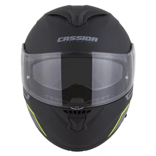 Moto prilba Cassida Compress 2.0 Refraction P/J - čierna matná/šedá/žltá fluo