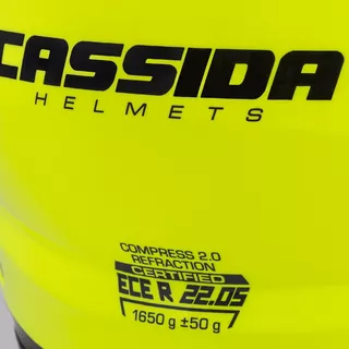 Moto prilba Cassida Compress 2.0 Refraction P/J - čierna matná/šedá/žltá fluo