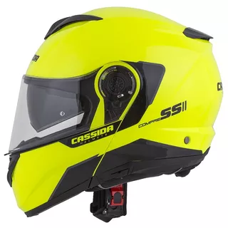 Moto prilba Cassida Compress 2.0 Refraction P/J - čierna matná/šedá/žltá fluo