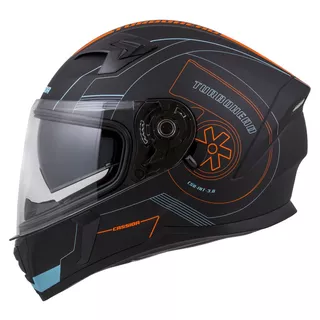 Moto prilba Cassida Integral 3.0 Turbohead - čierna matná/oranžová/modrá