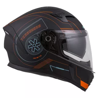 Moto prilba Cassida Integral 3.0 Turbohead - čierna matná/oranžová/modrá