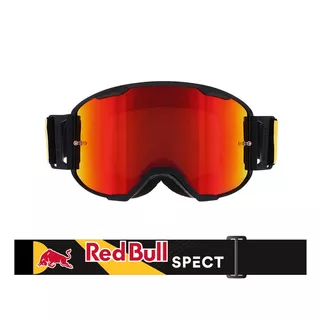 Motokrosové okuliare RedBull Spect Strive Panovision, čierne matné, plexi červené zrkadlové