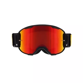 Motokrosové okuliare RedBull Spect Strive Panovision, čierne matné, plexi červené zrkadlové