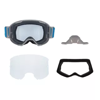 Motokrosové okuliare RedBull Spect Strive Panovision, svetlo šedé matné, plexi dymové