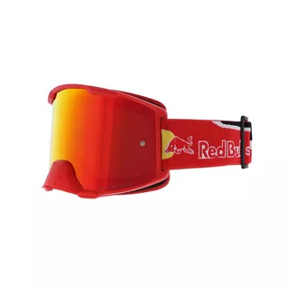 Motokrosové okuliare RedBull Spect Strive, červené matné, plexi červené zrkadlové