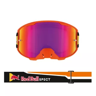 Motokrosové okuliare RedBull Spect Strive, oranžové matné, plexi fialové zrkadlové