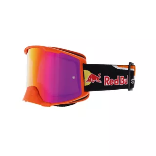 Motokrosové okuliare RedBull Spect Strive, oranžové matné, plexi fialové zrkadlové