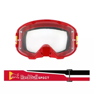 Motokrosové okuliare RedBull Spect Strive, červené matné, plexi číre