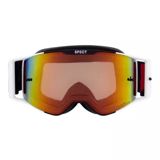 Motokrosové okuliare RedBull Spect Torp, čierno/biele matné, červené zrkadlové plexi