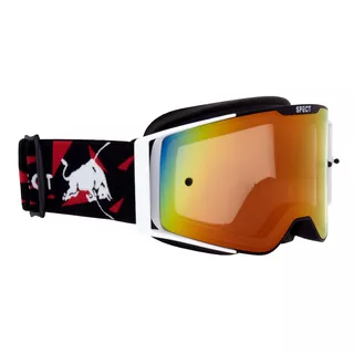 Motokrosové okuliare RedBull Spect Torp, čierno/biele matné, červené zrkadlové plexi