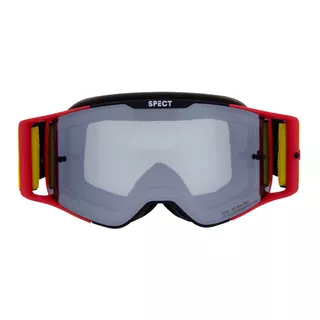 Motokrosové okuliare RedBull Spect Torp, čierne/červené matné, plexi strieborné zrkadlové