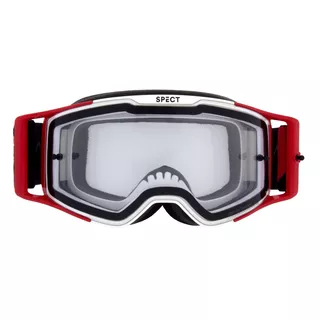 Motokrosové okuliare RedBull Spect Torp, biele/červené, číre plexi
