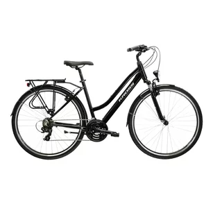 Dámsky trekingový bicykel Kross Trans 1.0 28" SR Gen 007 - čierna / šedá / strieborná / lesk