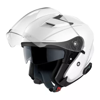 Moto prilba s headsetom SENA Outstar S lesklá biela