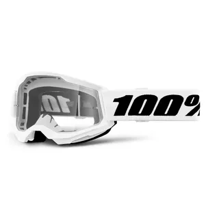 Detské motokrosové okuliare 100% Strata 2 Youth - Orange oranžová, číre plexi - biela, číre plexi