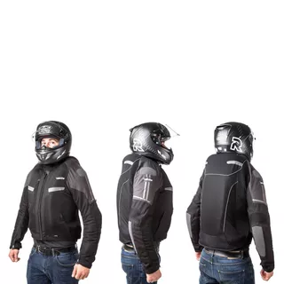 Letná airbagová bunda Helite Vented, mechanická s trhačkou - čierno-šedá