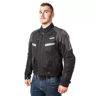 Letná airbagová bunda Helite Vented, mechanická s trhačkou - čierno-šedá