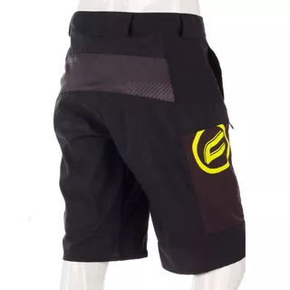 Pánske freeride šortky Crussis CSW-076 - čierna/žltá fluo