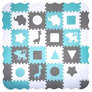 Penové puzzle s ohrádkou inSPORTline Smarfino 30,5x30,5x1 cm, 36ks