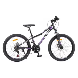 Juniorský bicykel Canull XC 241 24" - model 2026 • 137-152 cm - čierna/fialová