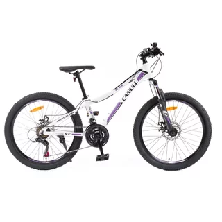 Juniorský bicykel Canull XC 241 24" - model 2026 • 137-152 cm - biela/fialová