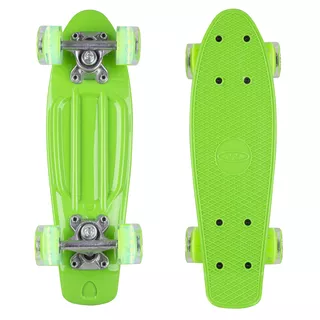 Mini penny board WORKER Pico 17" se svietiacimi kolieskami - 2. akosť - zelená doska, zelené kolieska