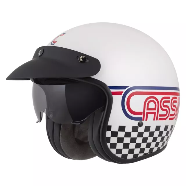Moto prilba Cassida Oxygen Rondo 2.0 biela perleť/červená/modrá/čierna