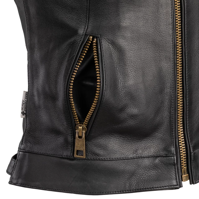 Dámska kožená moto bunda W-TEC Stripe Lady - čierna