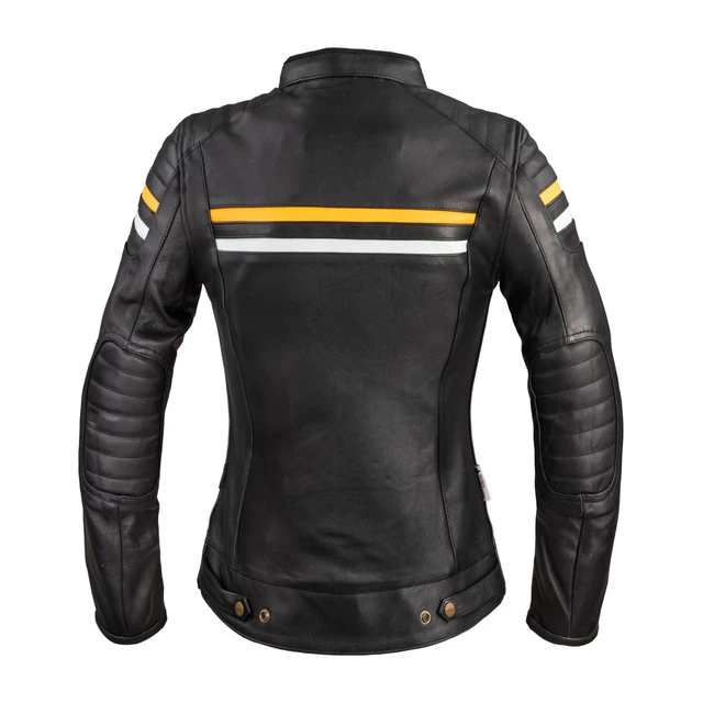 Dámska kožená moto bunda W-TEC Stripe Lady - čierna