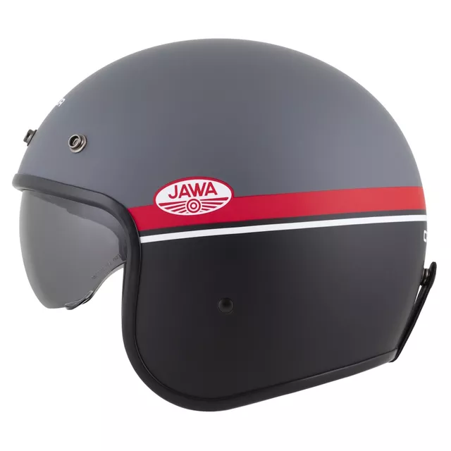 Moto prilba Cassida Oxygen Jawa OHC 2.0 šedá matná/červená/čierna/biela